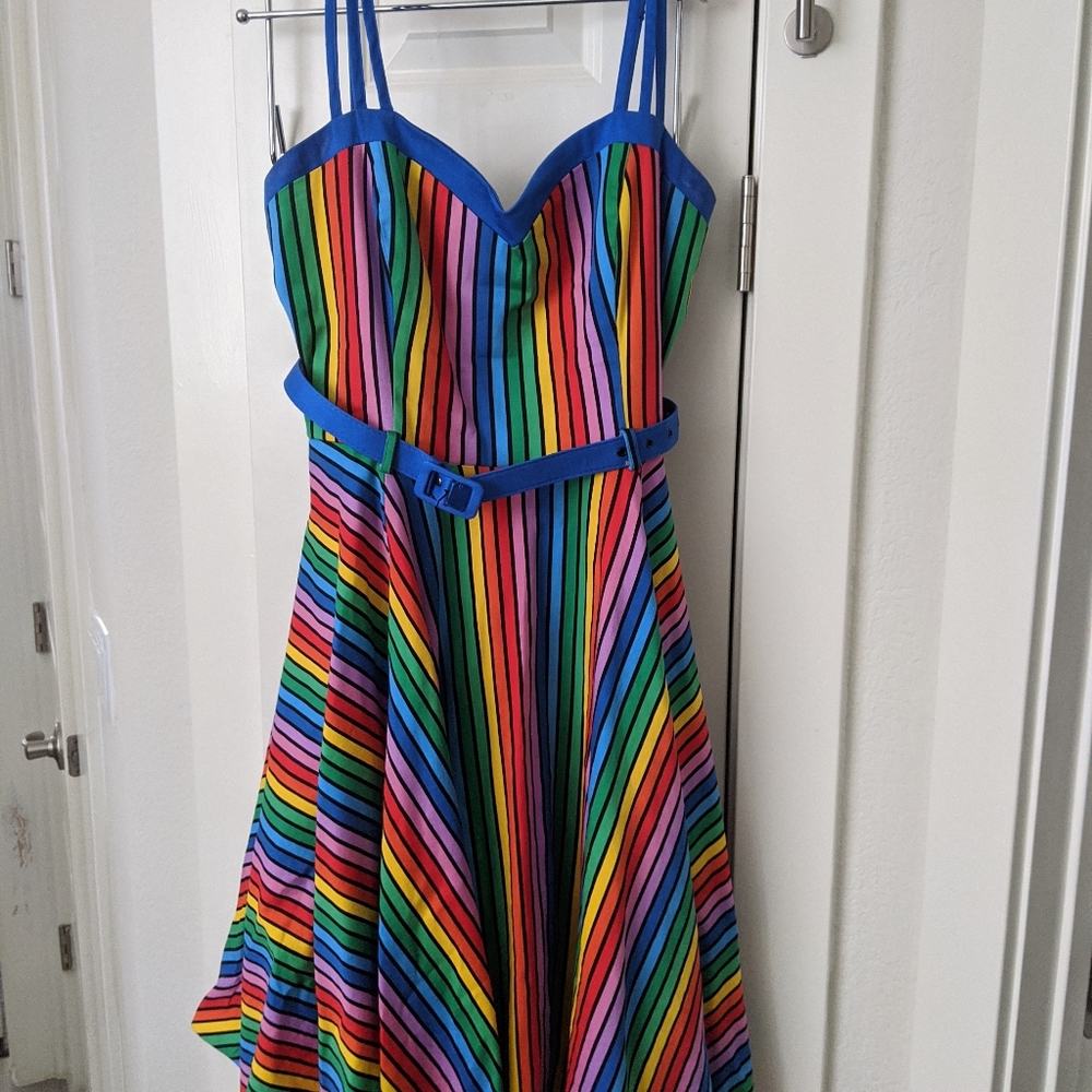 Colectif x Modcloth Cheer and Now rainbow dress